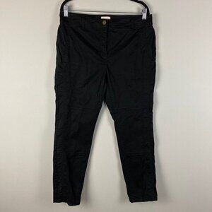 Chicos Slim Leg Ankle Pants Womens 1 US 8 Black Cotton Blend